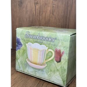 Department 56 Snowbunnies -Spring Teacup Planter, Striped NIB